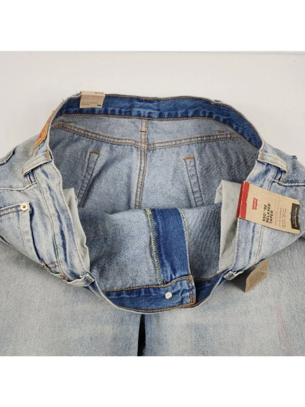 Levis 550 '92 Relaxed Taper Mens 42x30 Jeans Marker Stained Distressed New